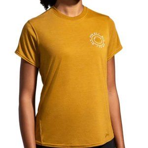 Brooks Women's Distance Graphic Short Sleeve M Burnt Olive